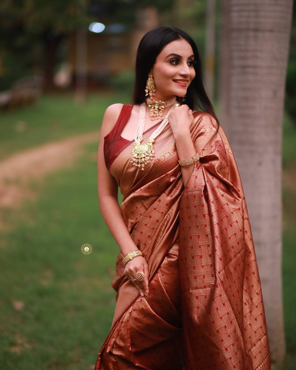 Attractivewear Women Indian Wedding Look Organic Banarasi Silk Sari With  Blouse | eBay